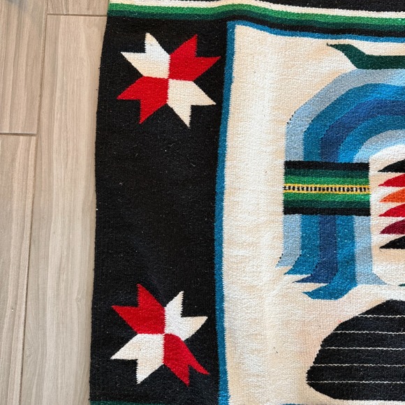 Vintage Hand-Woven Blanket Aztec Mayan Inca Indian Art Blanket 81"x48" - Picture 6 of 15